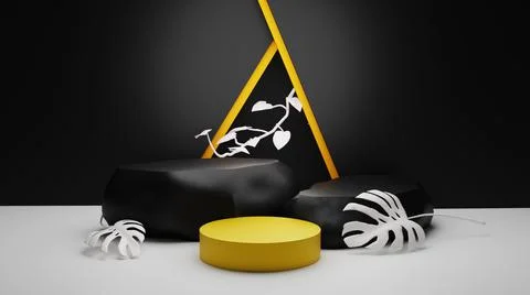3d rendering podium for product placement and editable color Stock Illustration