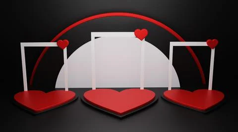 3d rendering podium for product placement and editable color Stock Illustration