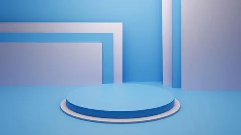 3d rendering podium for product placement and editable color Stock Illustration