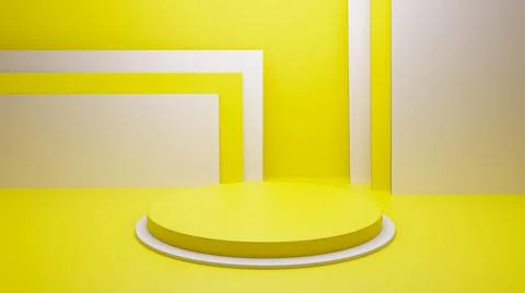 3d rendering podium for product placement and editable color Stock Illustration