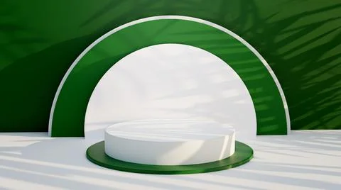 3d rendering podium for product placement and editable color Stock Illustration