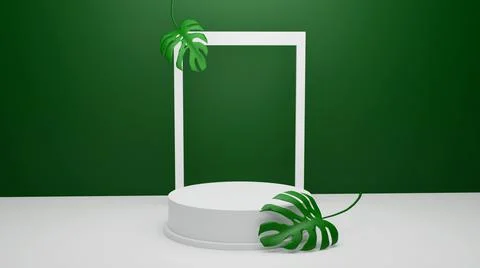 3d rendering podium for product placement and editable color Stock Illustration