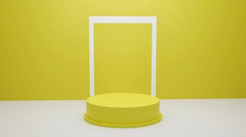 3d rendering podium for product placement and editable color Stock Illustration