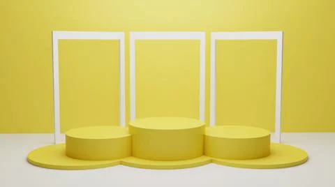 3d rendering podium for product placement and editable color Stock Illustration