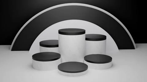 3d rendering podium for product placement and editable color Stock Illustration