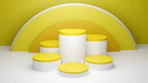 3d rendering podium for product placement and editable color Stock Illustration