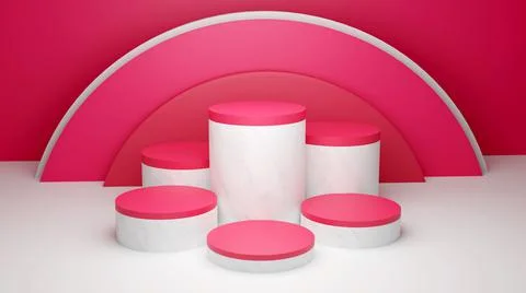 3d rendering podium for product placement and editable color Stock Illustration