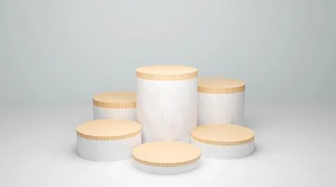 3d rendering podium for product placement and editable color Stock Illustration