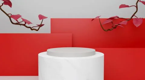 3d rendering podium for product placement and editable color Stock Illustration