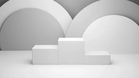 3d rendering podium for product placement and editable color Stock Illustration