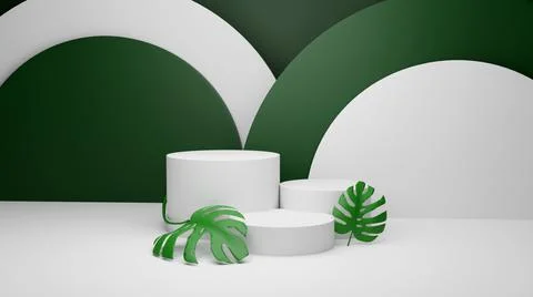 3d rendering podium for product placement and editable color Stock Illustration
