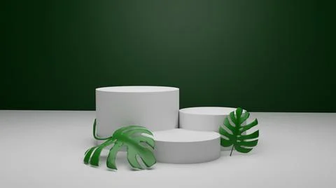 3d rendering podium for product placement and editable color Stock Illustration