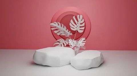 3d rendering podium for product placement and editable color Stock Illustration
