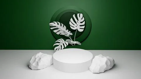 3d rendering podium for product placement and editable color Stock Illustration