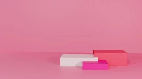 3d rendering podium for product placement and editable color Stock Illustration