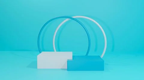 3d rendering podium for product placement and editable color Stock Illustration