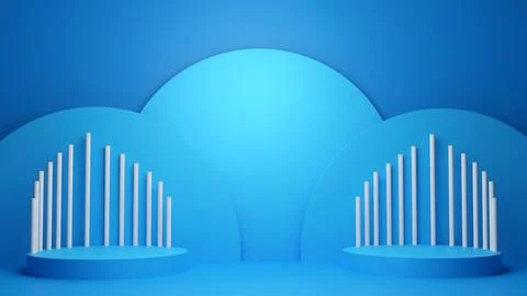 3d rendering podium for product placement and editable color Stock Illustration