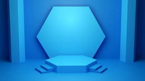 3d rendering podium for product placement and editable color Stock Illustration