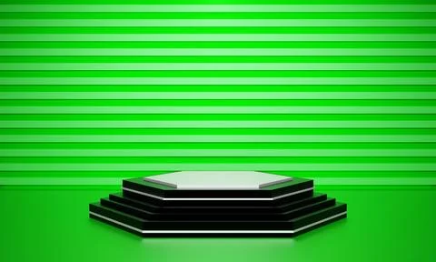 3d rendering podium stage wall room background Stock Photos