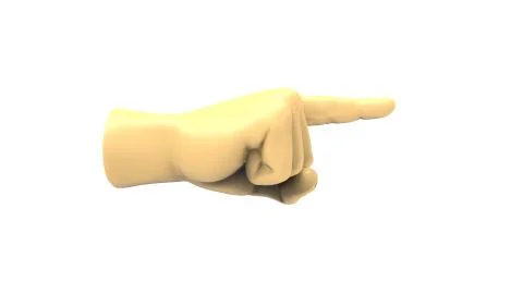 3d rendering of a pointing finger isolated in white background 스톡 일러스트