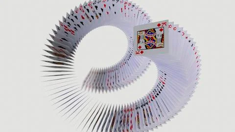 3d rendering poker cards falling Stock Illustration