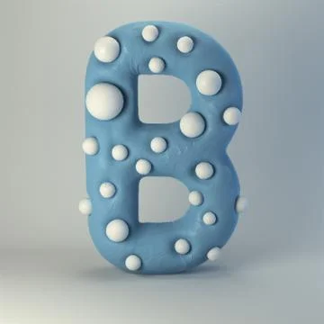 3d rendering of polka dot plasticine handmade font イラスト素材