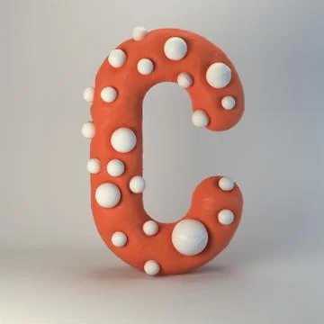 3d rendering of polka dot plasticine handmade font Stock Illustration