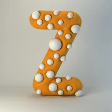 3d rendering of polka dot plasticine handmade font Stock Illustration