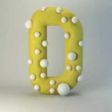 3d rendering of polka dot plasticine handmade font Stock Illustration