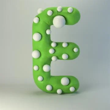 3d rendering of polka dot plasticine handmade font Stock Illustration