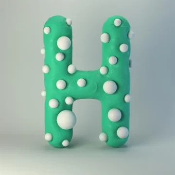 3d rendering of polka dot plasticine handmade font Stock-Illustration