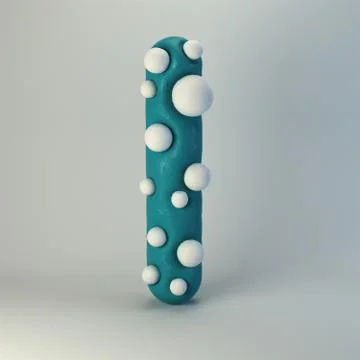 3d rendering of polka dot plasticine handmade font イラスト素材