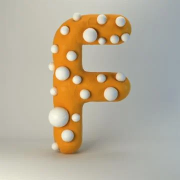3d rendering of polka dot plasticine handmade font Stock Illustration