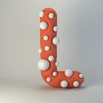 3d rendering of polka dot plasticine handmade font イラスト素材