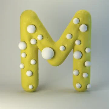 3d rendering of polka dot plasticine handmade font イラスト素材