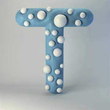 3d rendering of polka dot plasticine handmade font Stock Illustration