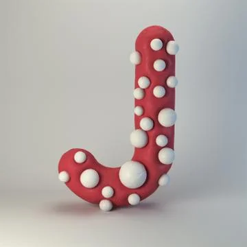 3d rendering of polka dot plasticine handmade font Stock-Illustration