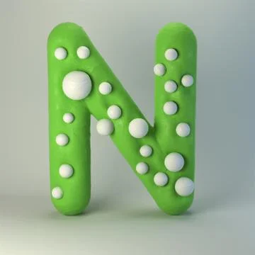 3d rendering of polka dot plasticine handmade font Stock Illustration