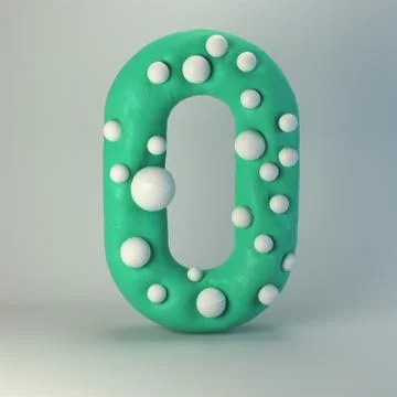3d rendering of polka dot plasticine handmade font Stock-Illustration