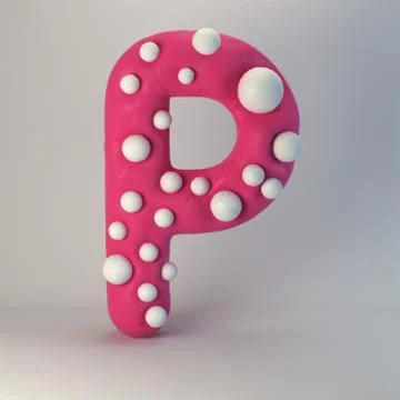 3d rendering of polka dot plasticine handmade font Stock Illustration