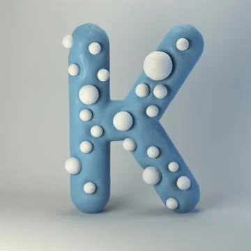 3d rendering of polka dot plasticine handmade font Stock-Illustration