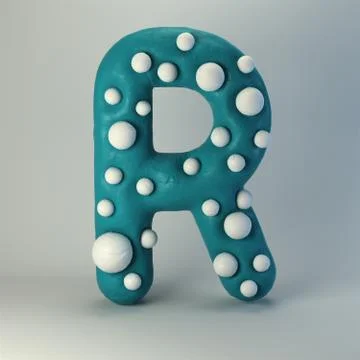 3d rendering of polka dot plasticine handmade font Stock Illustration