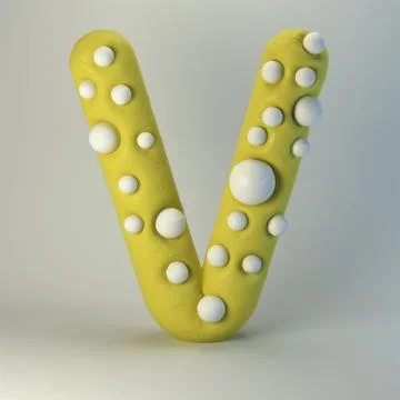 3d rendering of polka dot plasticine handmade font Stock Illustration