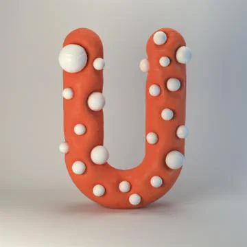 3d rendering of polka dot plasticine handmade font Stock Illustration