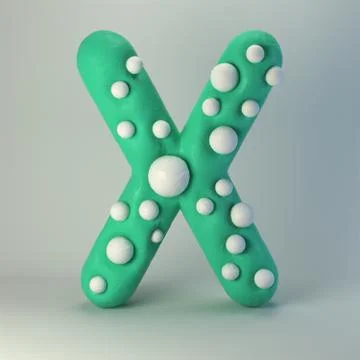 3d rendering of polka dot plasticine handmade font Stock Illustration