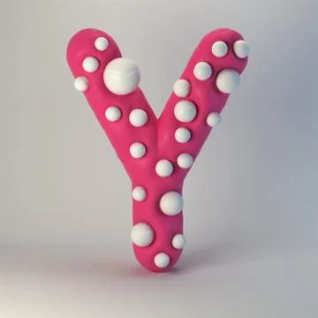 3d rendering of polka dot plasticine handmade font Stock Illustration