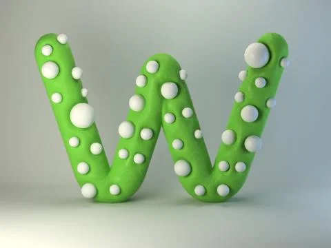 3d rendering of polka dot plasticine handmade font イラスト素材
