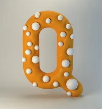 3d rendering of polka dot plasticine handmade font Stock Illustration