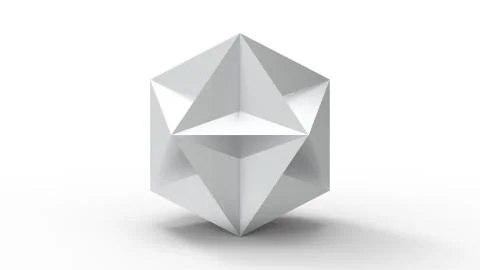 3d rendering of a polyhedron model isolated in a studio background Stock Illustration