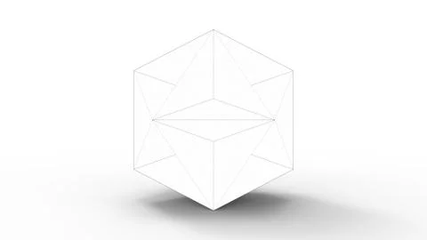 3d rendering of a polyhedron model isolated in a studio background Stock Illustration